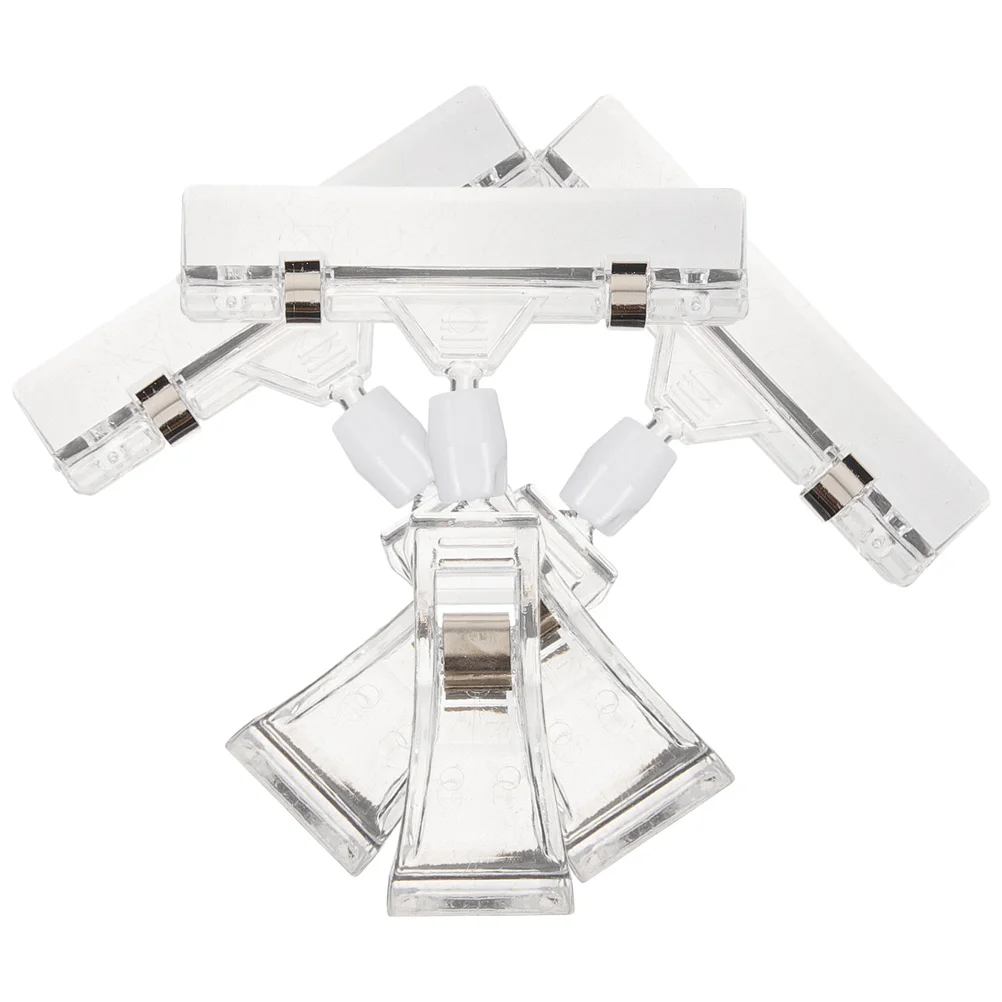 Price Tag Holder Rotating Folder Labels Merchandise Sign Display Mini Clip Double Sided Clips Mechanical Transparent