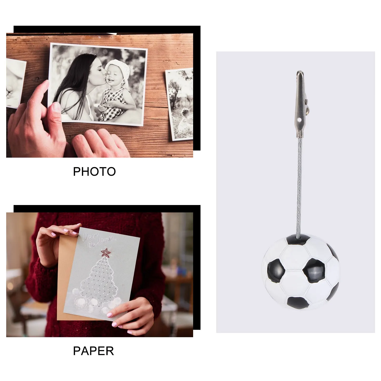 5 قطعة مقاطع صور كرة القدم مجموعة من 5 DIY بها بنفسك صور كليب ديكور لجو مبهج في المنزل الأحداث الحفلات ورقة كليب #4