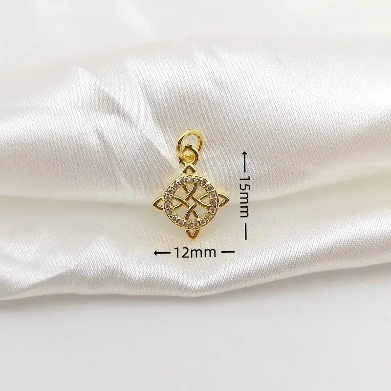 Gold Plated Witch\'s Knot Charms for Necklace Celtic Knot Pendant with Triquetra Knot Wiccan Talisman Jewelry Irish Amulet Gift