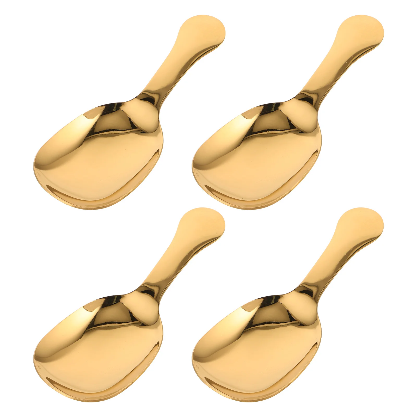 

4Pcs Stainless Steel Honey Spoon Compact Small Scoop for Loose Tea Coffee Beans Sugar Salt Ice Cream Kitchen Measuring Tool