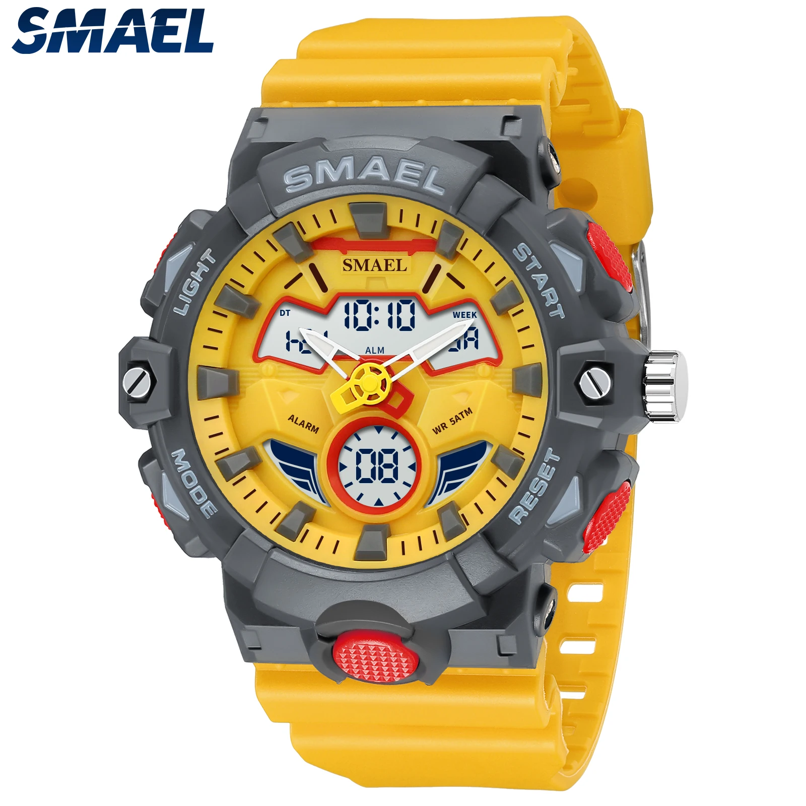 SMAEL Sports Night Light Waterproof Men's Electronic Watch 8085 Cool Dual Display Multi functional Outdoor