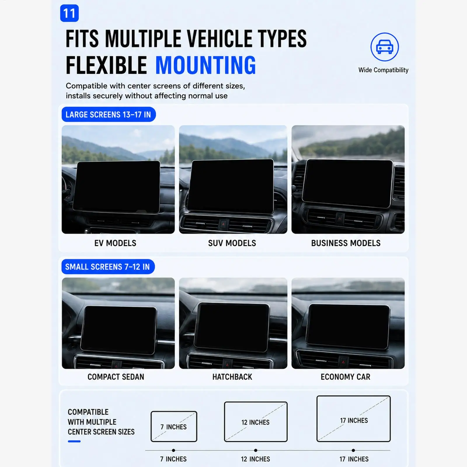 Auto-Mittelkonsolen-Bildschirm-Sonnenblende, verstellbarer Winkel, GPS-Navigations-Sonnenschutz, blendfreier Navigationsbildschirm-Sonnenschutz für Autos – Detail 14