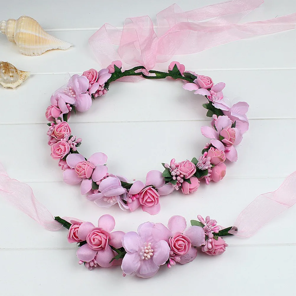

1Pcs Sweet Floral Headband Adjustable Bridal Hair Wreath Exquisite Flower Crown For Special Occasions