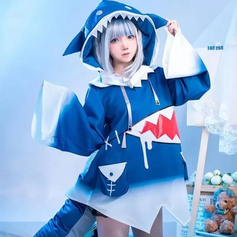 Hololive Gawr Gura Cosplay Costume ENG Shark Costume for Women Halloween  Cosplay Full Set Tail