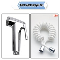 Handheld Toilet Bidet Sprayer Set Flexible Spring Shower head Hose tube Telephone Line 1.5m soft Hoses bathroom Accessories