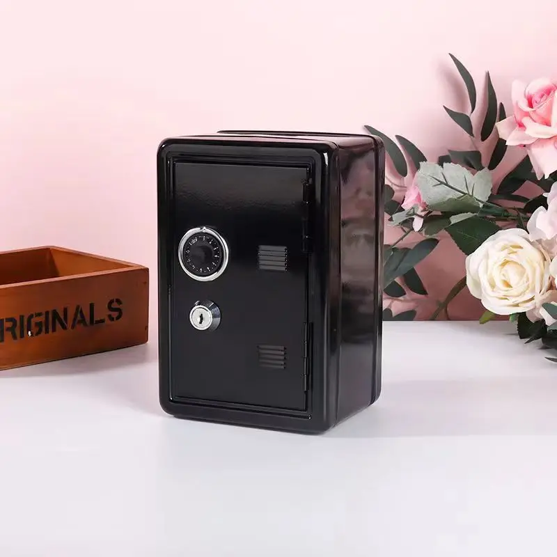 Mini Metal Safe, Household Safe Box, Creative Piggy Bank, Key Safe, Household safe,Key Insurance Cabinet,Desktop Decoration