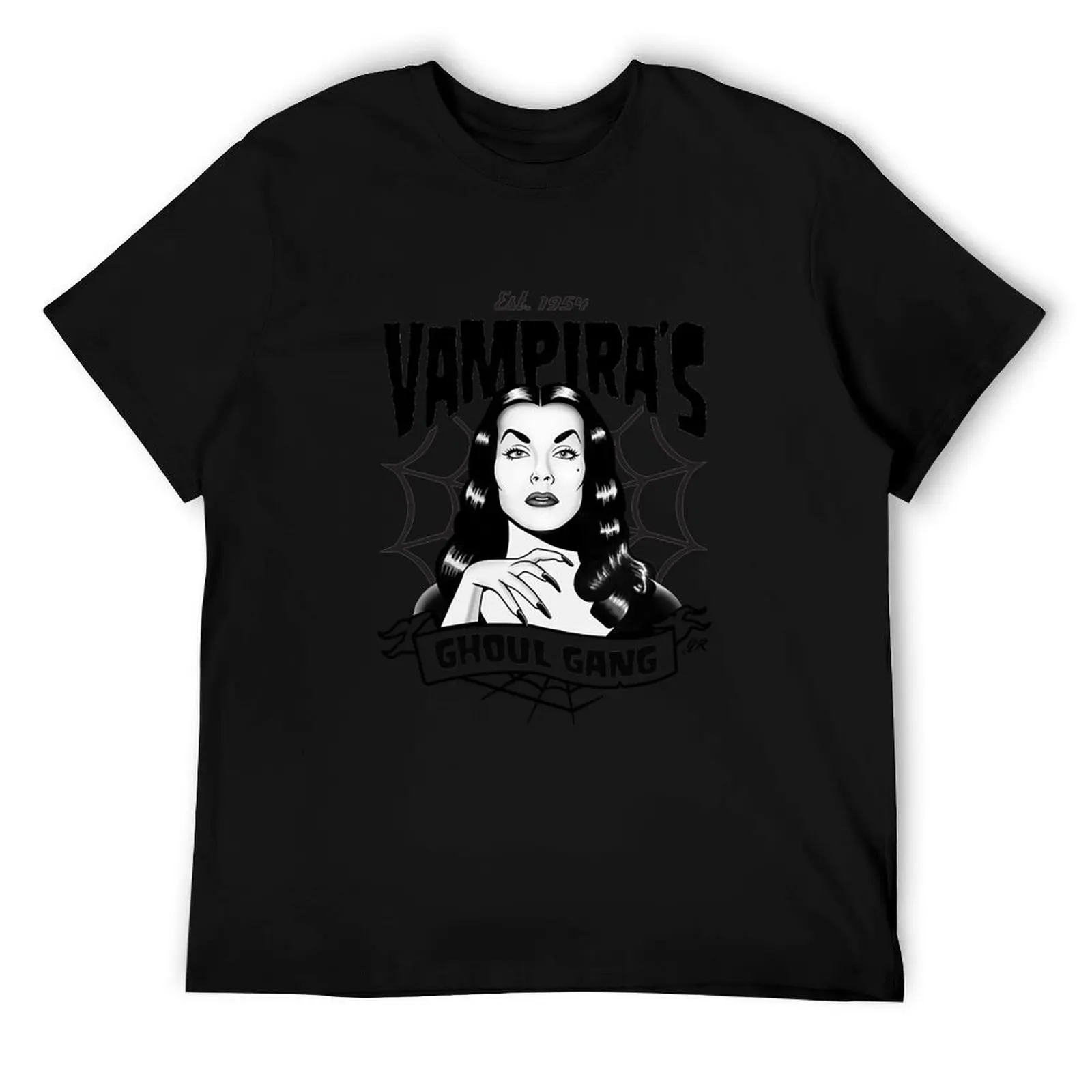تي شيرت Vampira's Ghoul Gang Est.1954 تي شيرت رجالي تي شيرت قطن ثقيل تي شيرت شخصي مضحك تي شيرت قطن تي شيرت #1