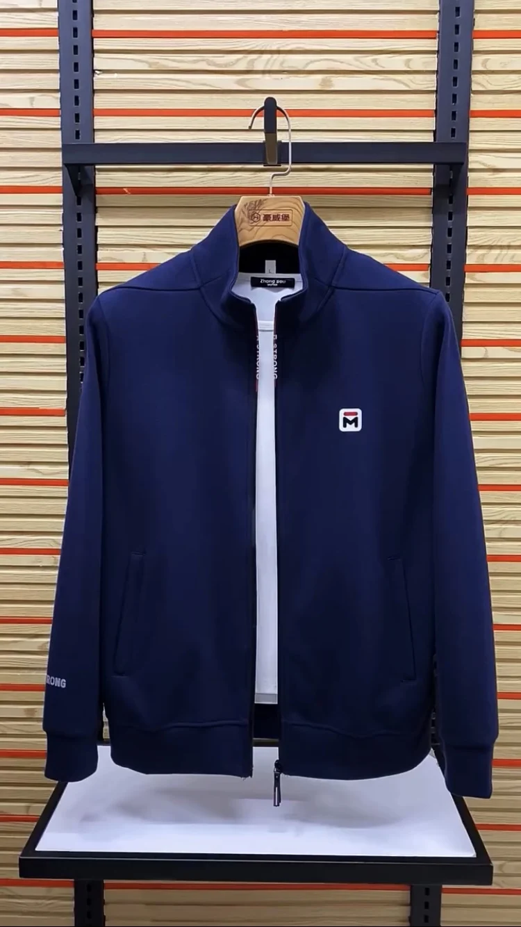 

Trendy Men's Stand Collar Casual Jaet Spring Autumn Faion Letter ort Comfortable All-Match Outerwear Stand Fit Long ...