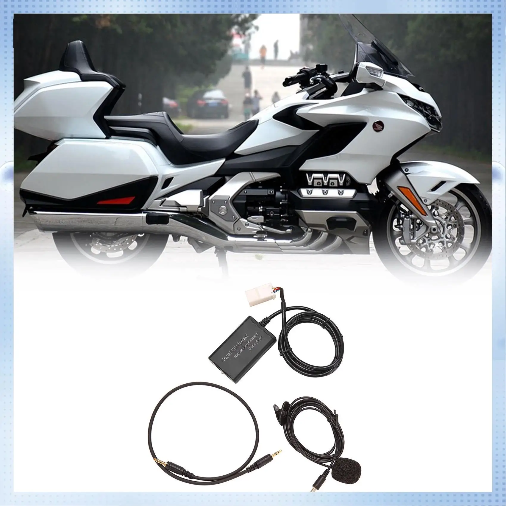 

A70R-Motorcycle USB AUX Bluetooth Car Digital Music CD Changer Adapter For Honda Goldwing GL1800