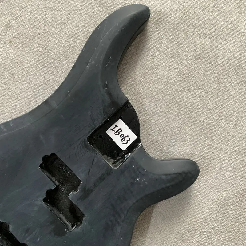 IB063 DIY Black Color Solid Wood Bass Parts  4 String PJB Electric Bass  Body  Right Hand  Sales Price Unfinished