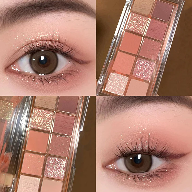 DIKALU Low Saturation 10 Colors Eyeshadow Palette Nude Shimmer Pearly Matte Earth Color Shiny Powder Eye Shadow Eye Pigments
