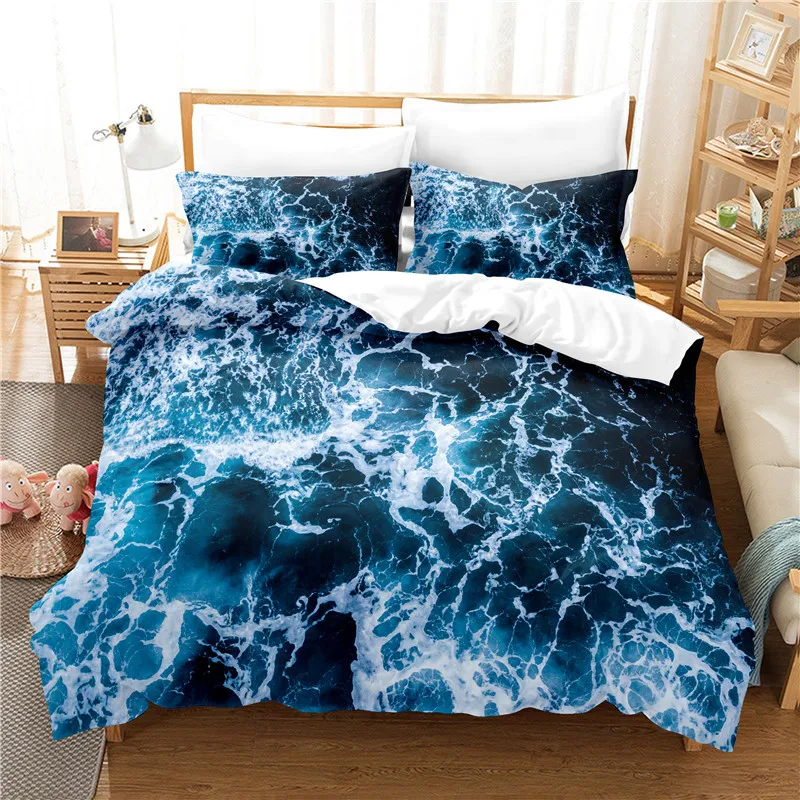 

Good-looking Sea Popular Simple Bedding Set Digital Printing Personalized Customization Double-Bed Four-Piece Suit