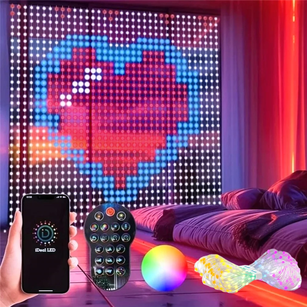 防水-400-led-スマートカーテンフェアリーライトプログラマブル-diy-クリスマスストリングライト変色音楽同期テキスト