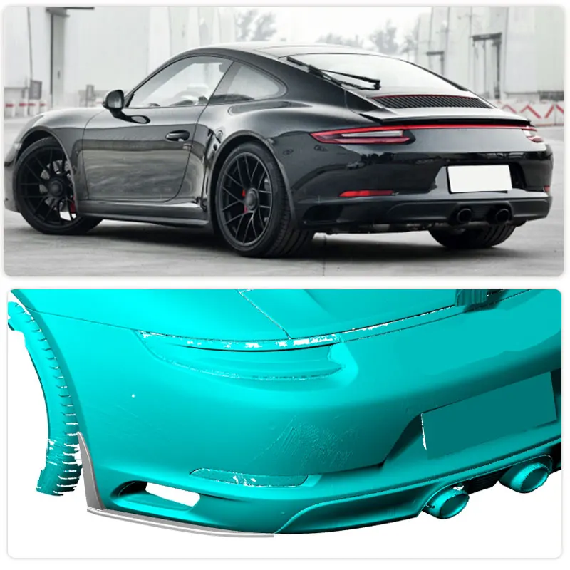 Full Carbon Fiber Rear Bumper Splitters Spoiler for Porsche 911 Carrera 4 4-Door 2017 Auto Car Rear Splitters Canards Body Kits