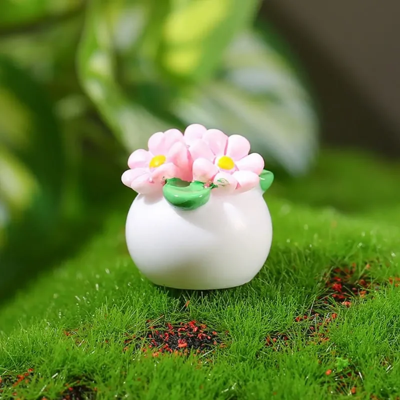 High Imitation  Simulation Potted Plants Not Easy Get Dusty Resin Mini Plant Model Simulation Flower