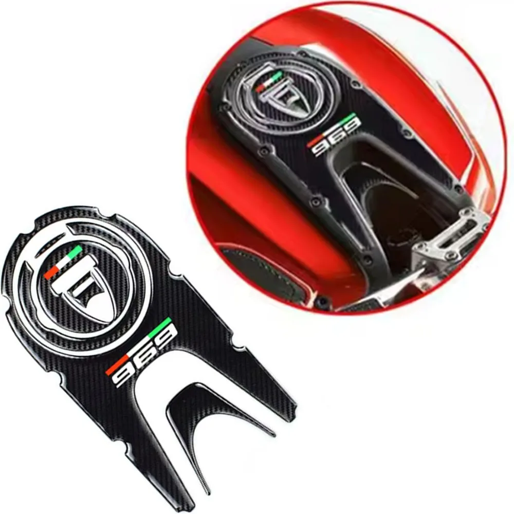 3D Motorcycle Tank Pad Protection Fuel Cap Comp3atible Case for Ducati MONSTER 696 796 1100 2008-2014 09 10 12 13 Carbon-look image 2