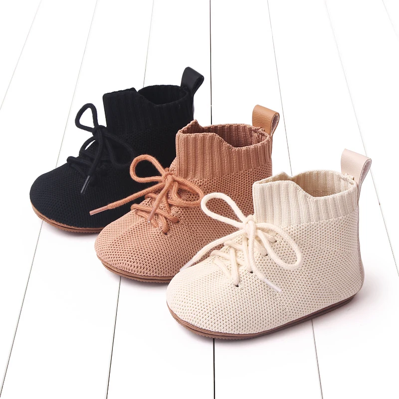 

Spring Collection Baby Breathable High-Top Baby Shoes With Doft Doles And Anti-Slip Properties Ideal For Baby Learning To Walk