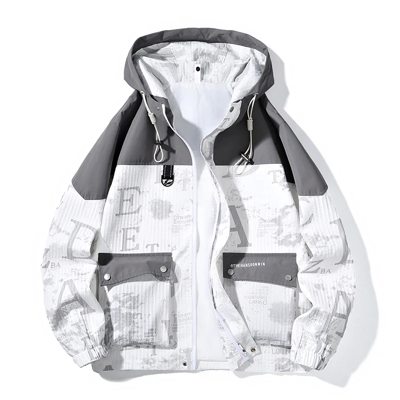 

New Spring Autumn Hooded Jackets Windproof Waterproof Overcoats Male Loose Warm Windbreaker Fashion Casual Zipper Men's Jackets