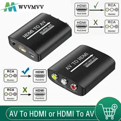 HD 720P/1080P AV RCA to HDMI-compatible Adapter HDMI-compatible To AV RCA CVSB L/R Video Scaler Converter Box Support NTSC PAL