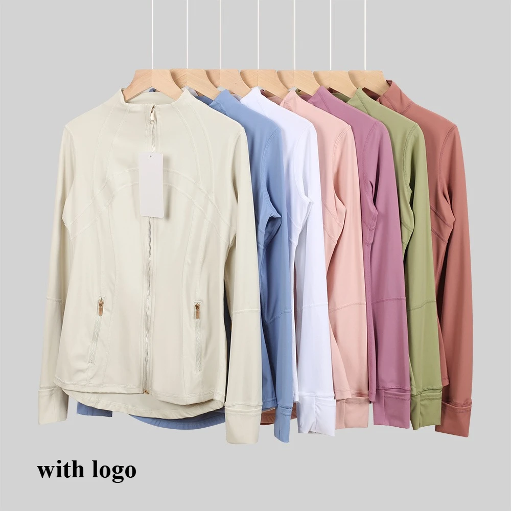 سترة للياقة البدنية للسيدات من LULU بسحاب ذهبي، وياقة واقفة، وملابس الجري لليوجا سريعة الجفاف