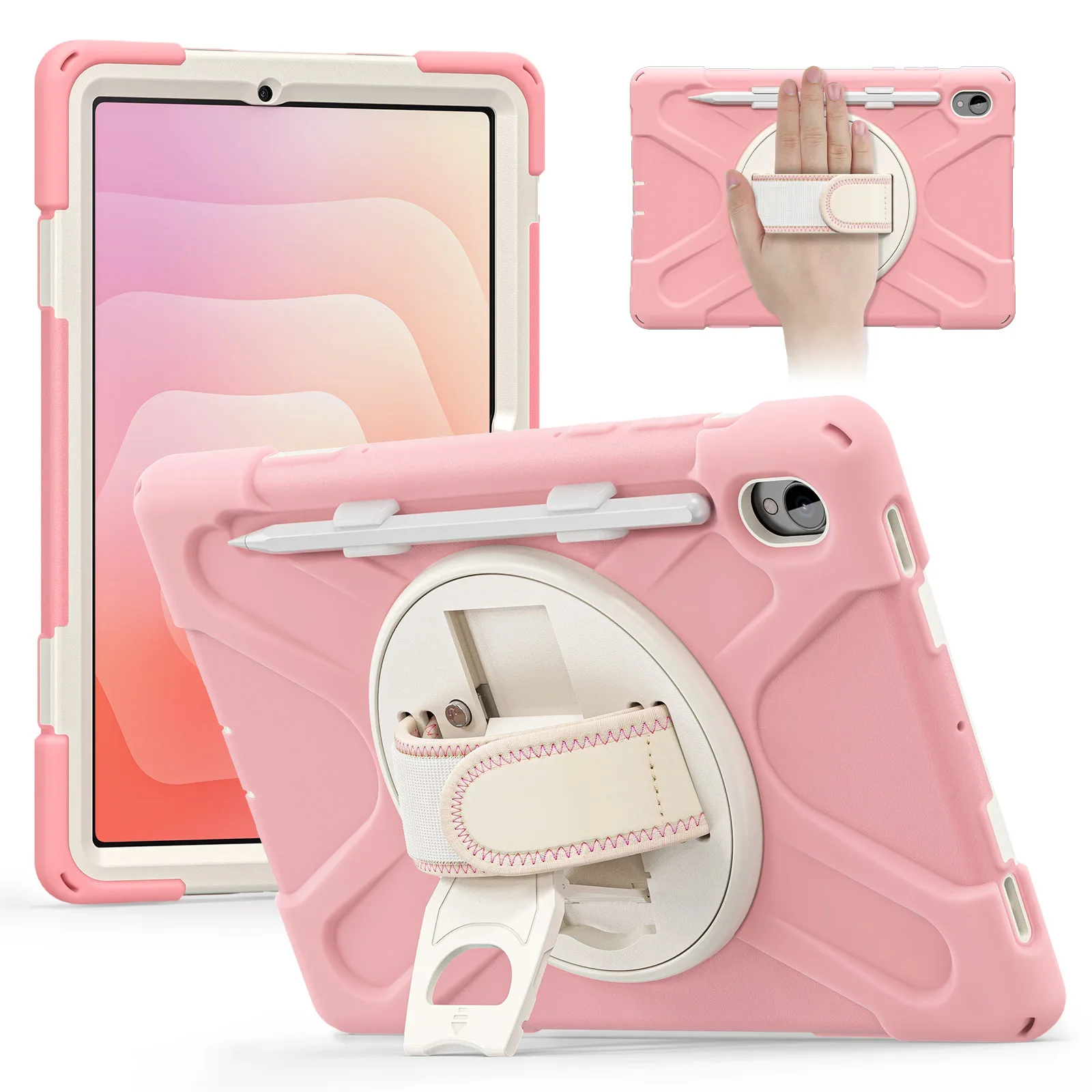 Case For Samsung Galaxy Tab S11 2025 11.0 inch SM-X730 SM-X736 SM-X736B Rotating Stand Rugged Cover With Pen Slot,Shoulder Strap