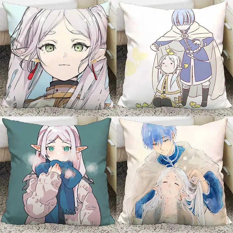 Frieren 장례 Frieren 여행 너머 만화 베갯잇 및 베개 커버 케이스, 베개 쿠션, 홈 데코, 40x40cm