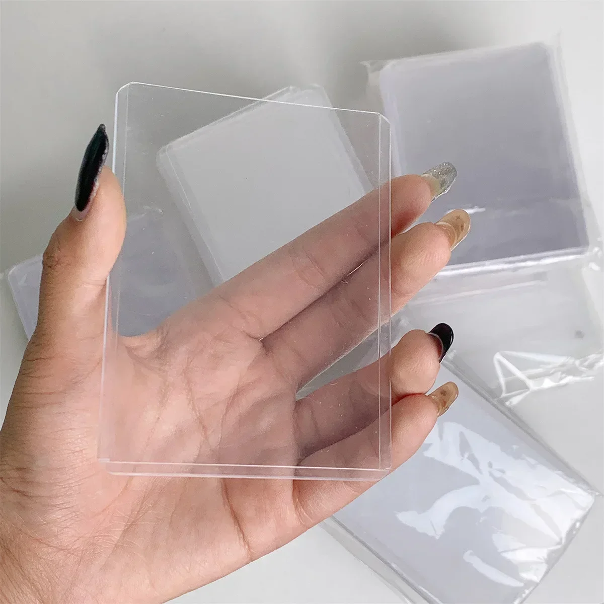 100-1Pack 35PT Transparent Card Sleeves PVC Hard Plastic Game Cards Holder Cover for Collectible Trading Cards