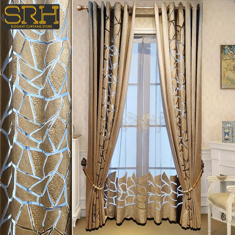 

Modern Nordic Simple Curtains for Living Room Bedroom Velvet Hollow Embroidery Curtain Balcony Window Screen Curtain Home Custom