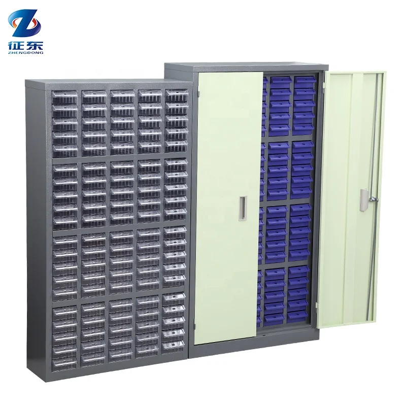 China Manufacturer Plastic Drawer Metal Parts Cabinet Multiple Optional Parts Organizer Cabinet