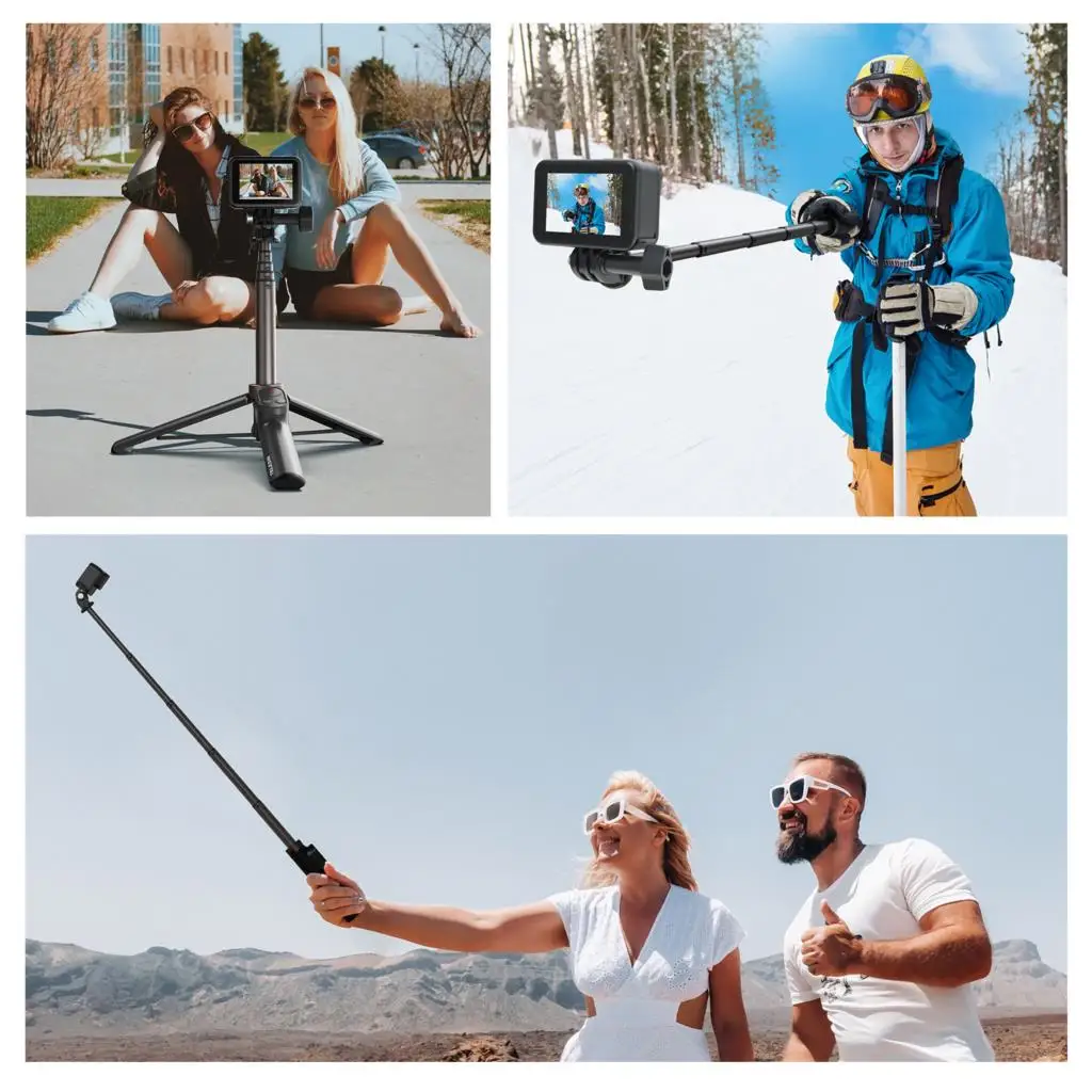 Imagem -05 - Controle Remoto sem Fio Bluetooth Selfie Stick Tripé para Iphone 13 Pro Huawei Xiaomi Gopro Hero 10 Max Ttl-f38