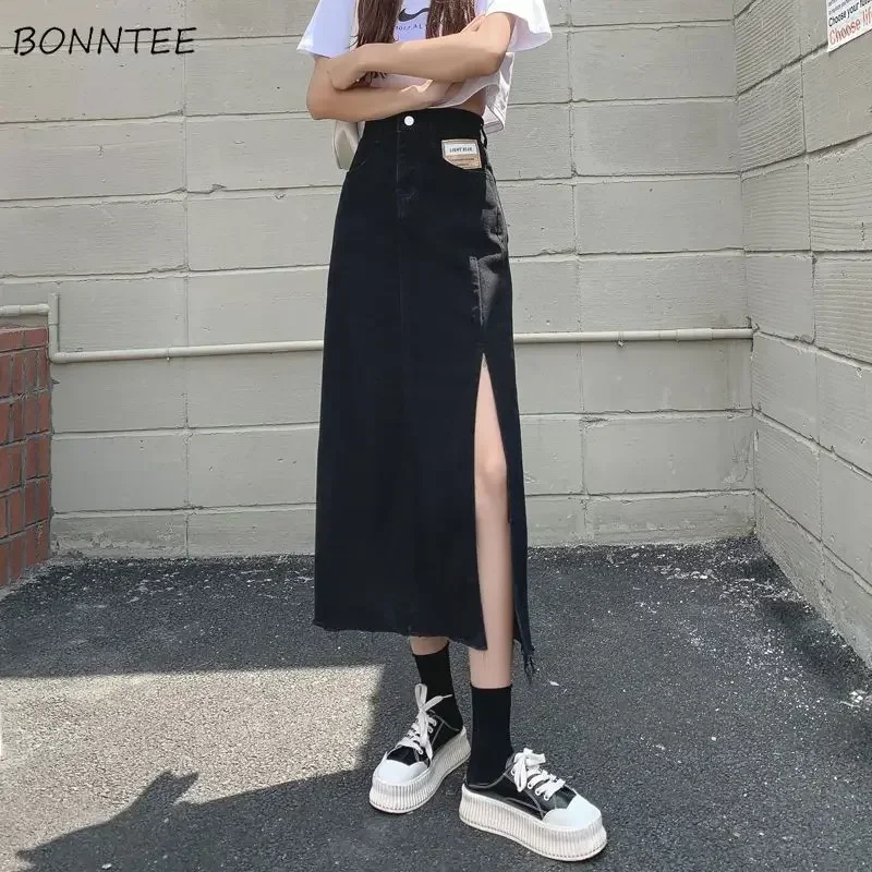 

Джинсовые юбки Y2k, женские сексуальные нерегулярные модные винтажные летние юбки с боковым разрезом, нежные, с высокой талией для девочек, шикарные, индивидуальные, Faldas