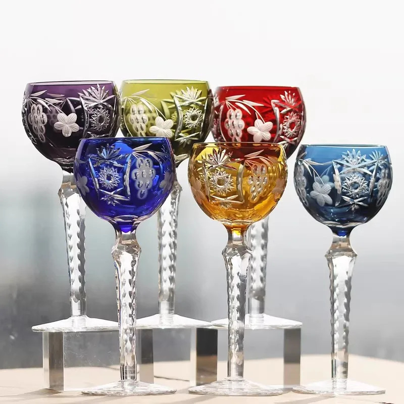 Japanese Handmade Carved Crystal Glass Whisky Glasses, Household Foreign Wine Glasses, Water Glasses, Gift Collection, 240ml