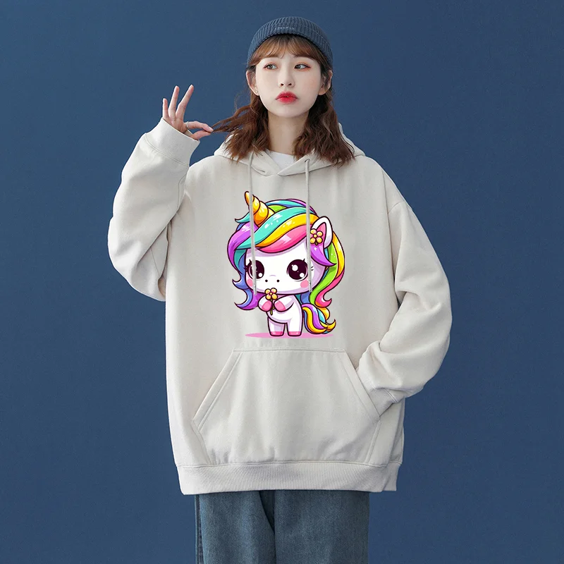 

Sanrio Unicorn Men's and Women's Hoodie Casual Street Clothing Long sleeved Sweatshirt Boys and Girls Autumn Top Coat