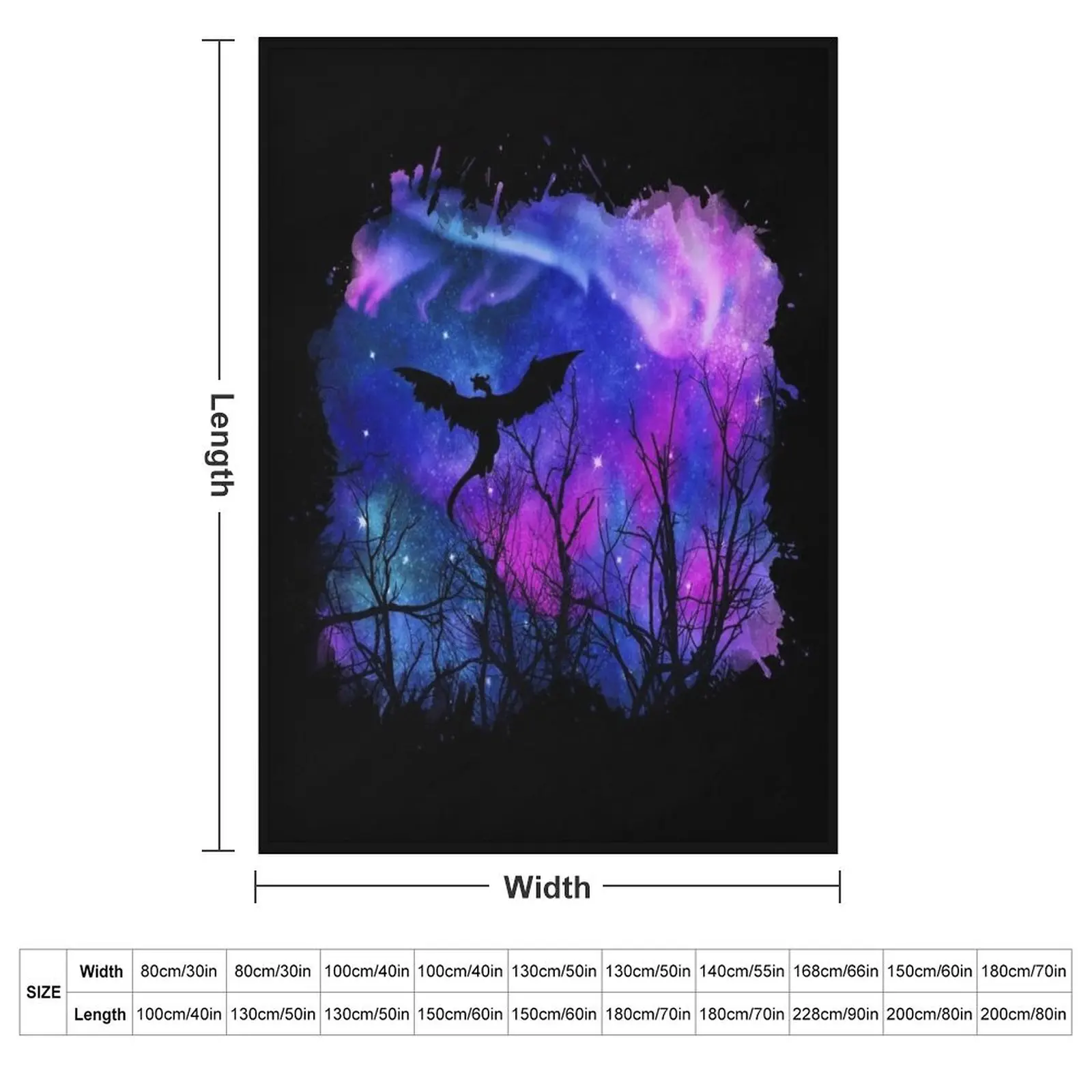 Dragon In Aurora Skies Fantasy Throw Blanket Retros Soft Soft Plush Plaid Decorative Sofas Beach Travel Blankets