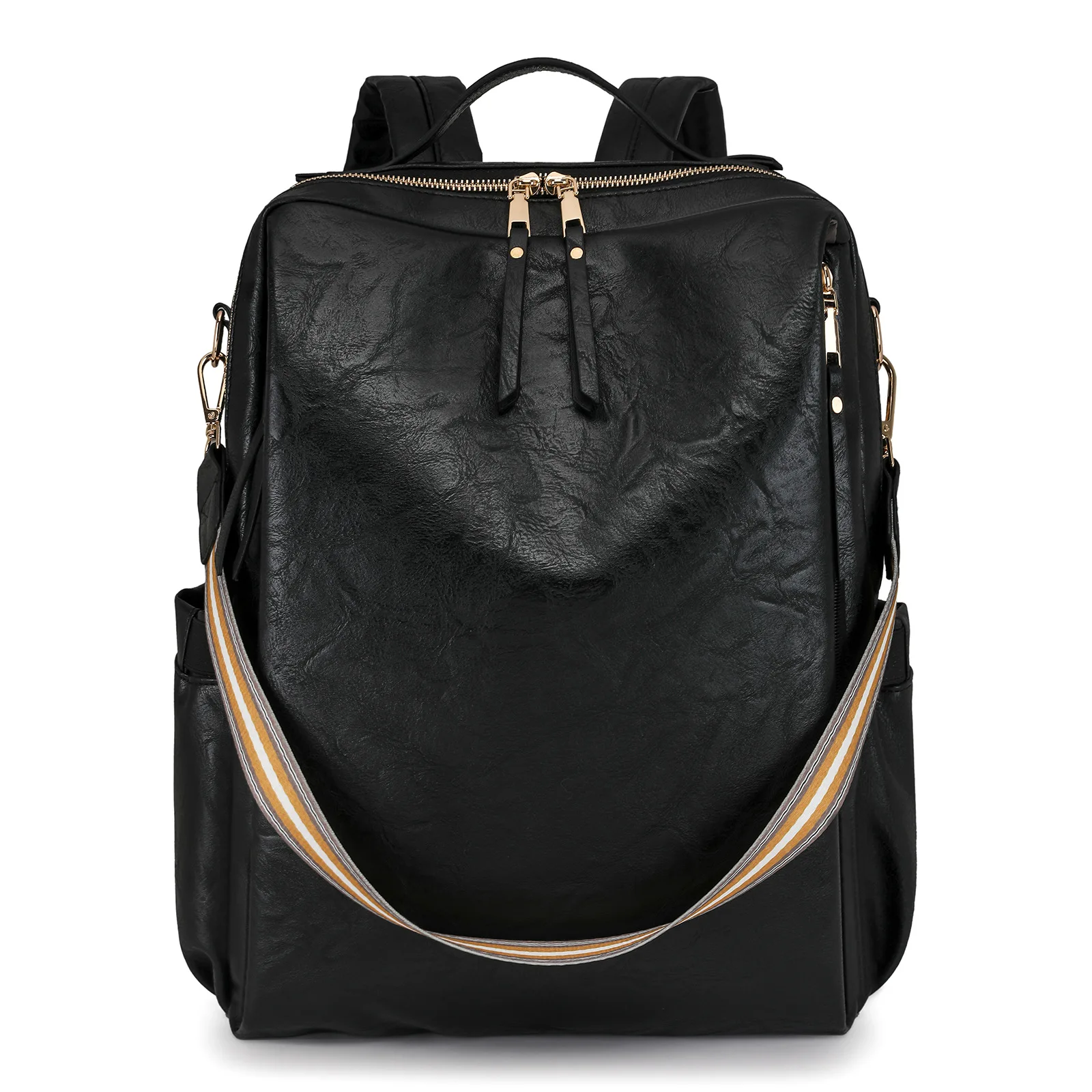 2025 New Women's Leather Anti-theft Waterproof Fashion Retro Large Capacity Weekend Travel College Laptop Backpack Shoulder Bag