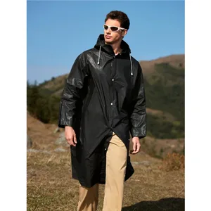 مقنع مقاوم للماء للرجال والنساء ، سميك EVA مقاوم للماء للبالغين ، مقاوم للماء في الهواء الطلق ، ملابس المطر ، أغطية التخييم أفضل 12 معطف واق من المطر للسيدة - رقم 5