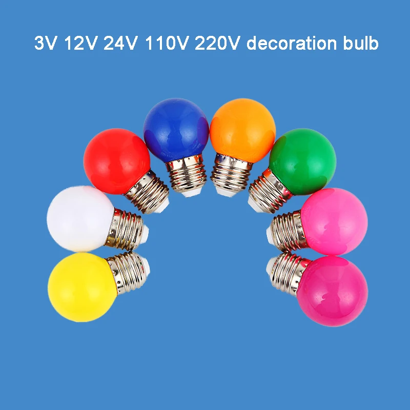 E27 12V 24V 220V Festival Colorful LED Bulb for Celebration Christmas New Year Decoration