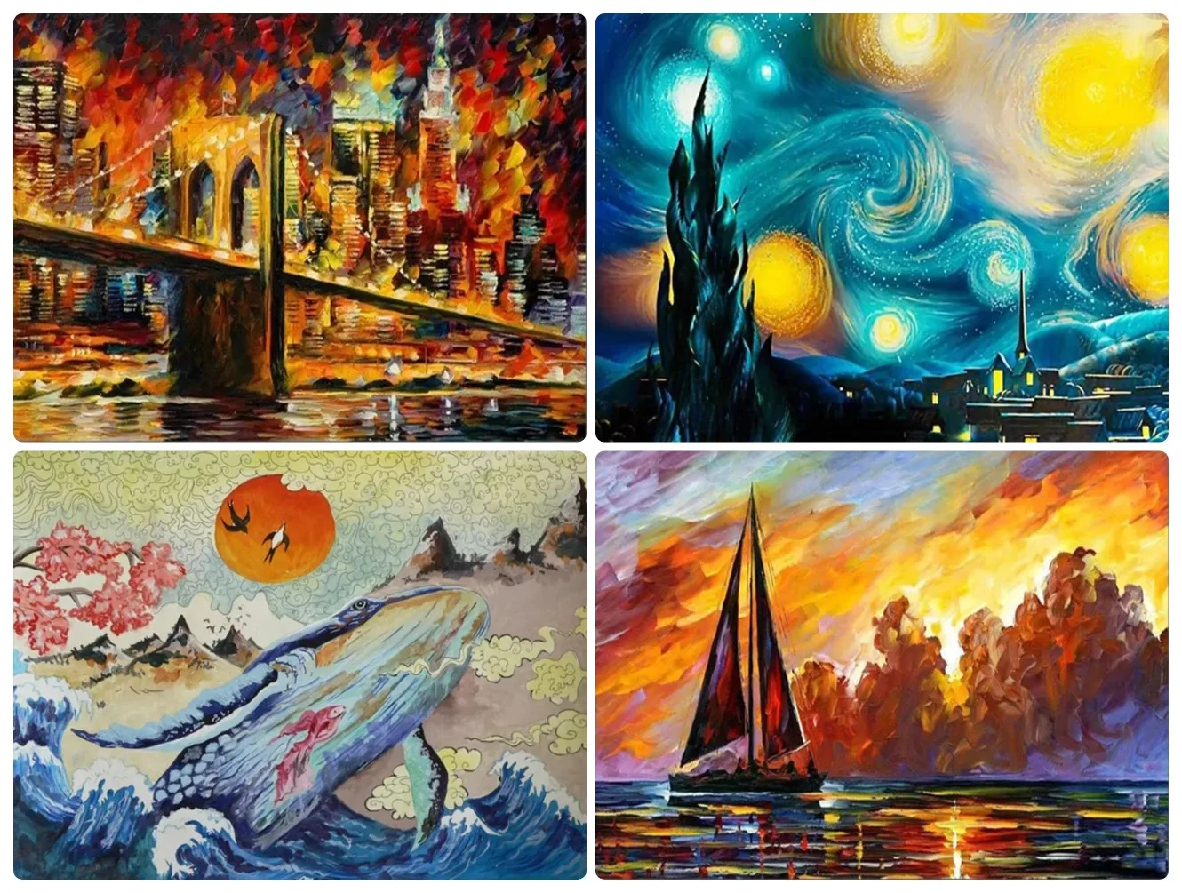 

Starry Sky Landscape 500/1000/1200/2000 PCS Jigsaw Puzzles Family Activity Games for Gameroom Bedroom Gifts