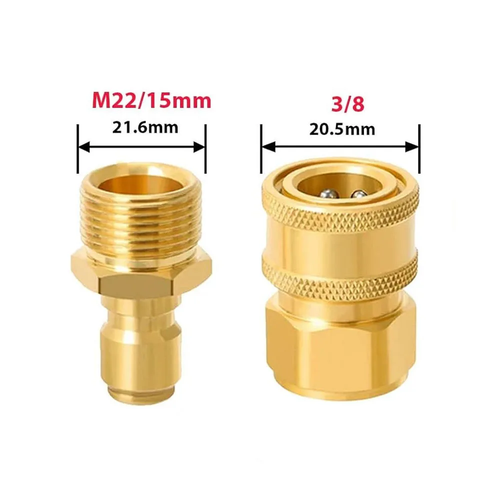 M22x15 Adapter For High Pressure Wash Machine Water Outlet Set Quick Connect Kits For M22 High Pressure Washer Gun Pipe