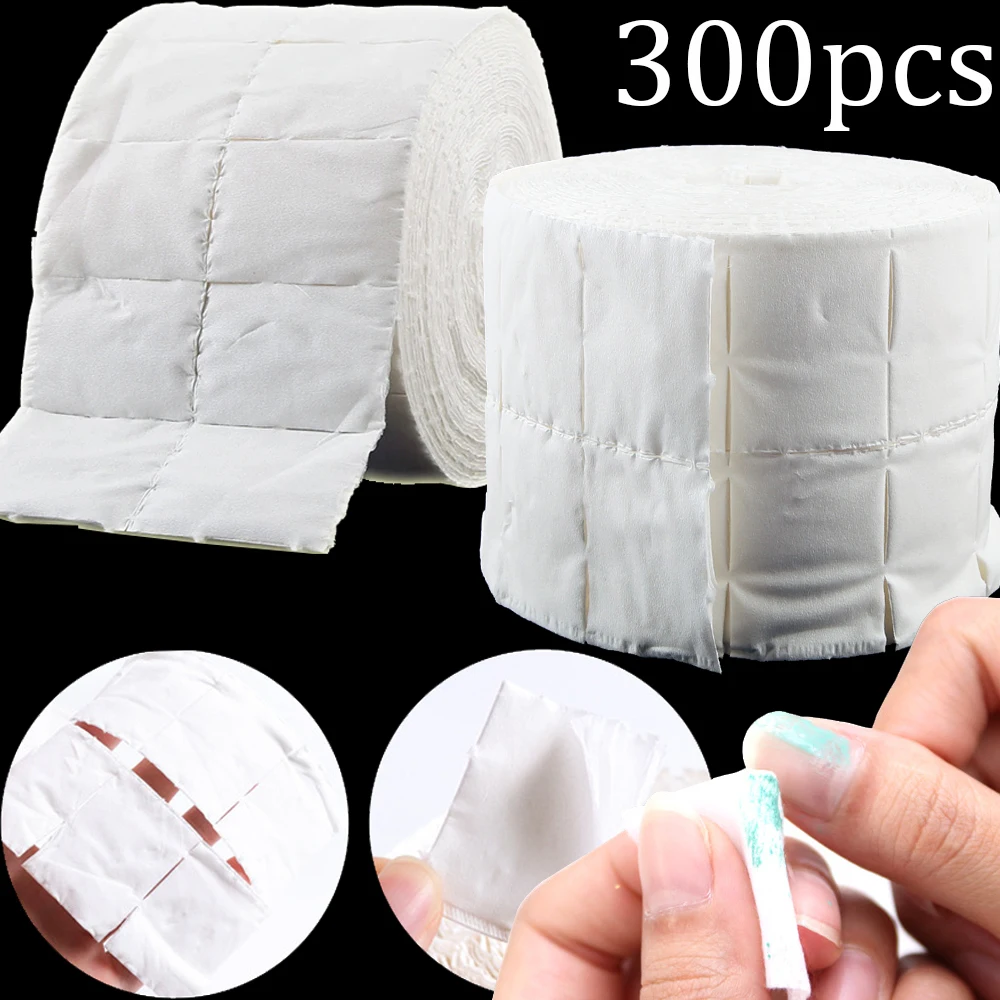 

300/500pcs Lint Free Cotton Nail Block Art Polish Remover Napkin Roll UV Gel Polish Remover Nail Wipes Pads Salon Manicure Tools