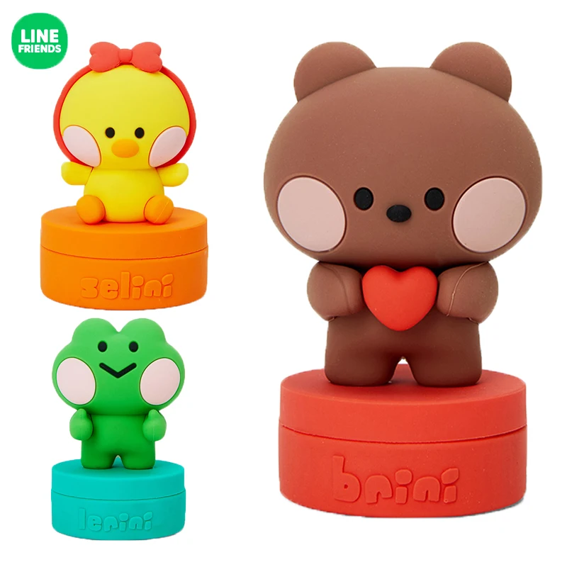 Line Friends Choco Brown Stamps Cartoon Doll Mini Convenient Child Kawaii Non-fading Graffiti Children's Holiday Birthday Gift