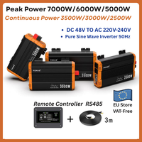 FCHAO 48V Car Inverter to 220V, Pure Sine have Converter W/3000W/3500W/W with LCD & drive for Car, RV, Outdoor, Camping