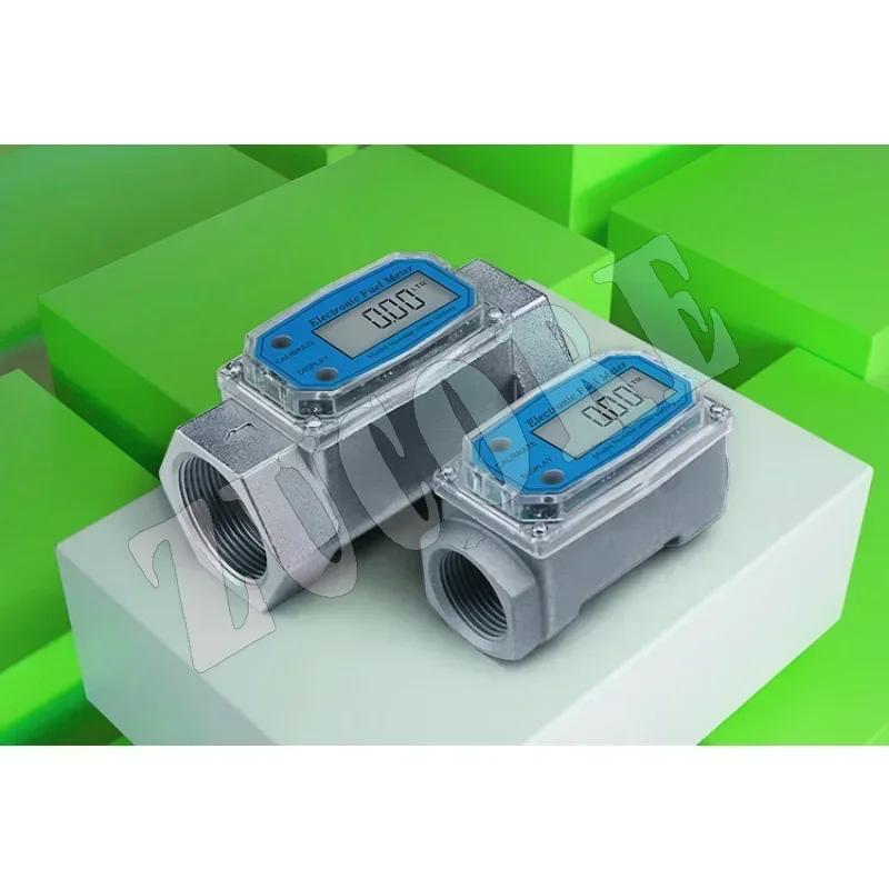 New 1 Inch / 1.5 Inch Turbine Water Flowmeter With Digital LCD Display,Thread Fuel Transfer Meter Diesel Gasoline Water Flow Met