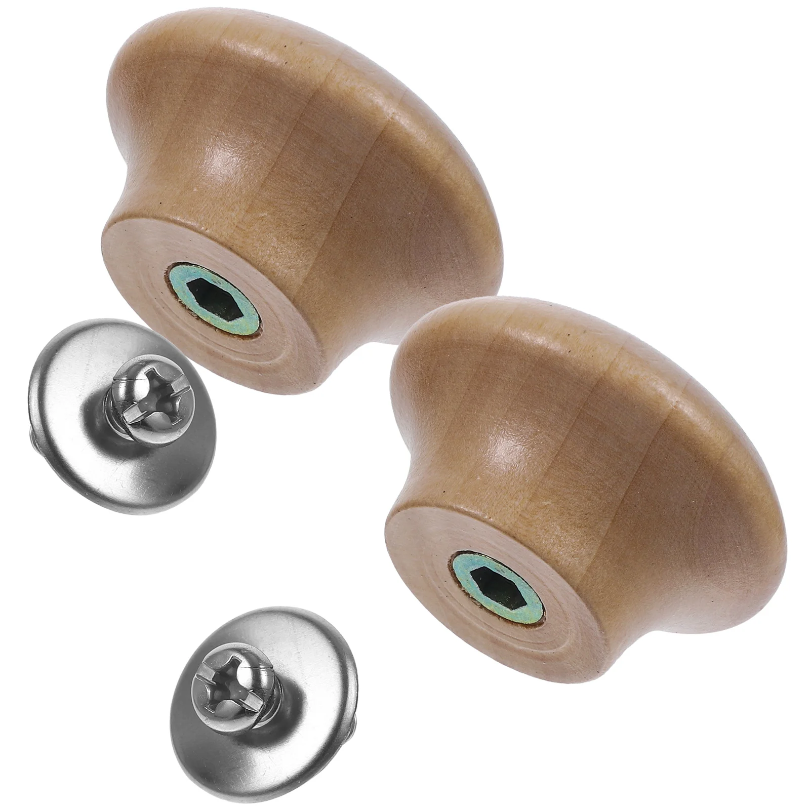 2 Pcs Accessories for Solid Wood Pot Cap Top Bead Small Handle Handles Replaceable Khaki Universal