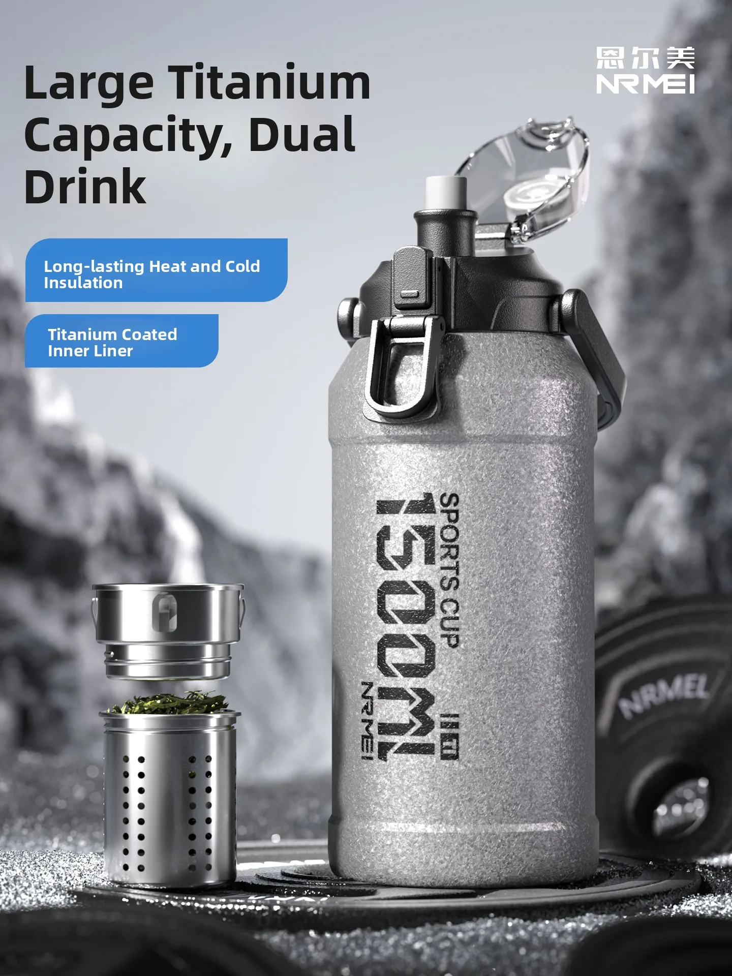 

Large Capaci Titanium Insulated Water Bottle for Men Portable Outdoor Carry Water Jug St Cup Picnic Cam Thermal Cup