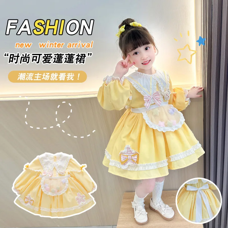 Girls Lolita Princess Dress Autumn New Baby Birthday One Year Children Lolita