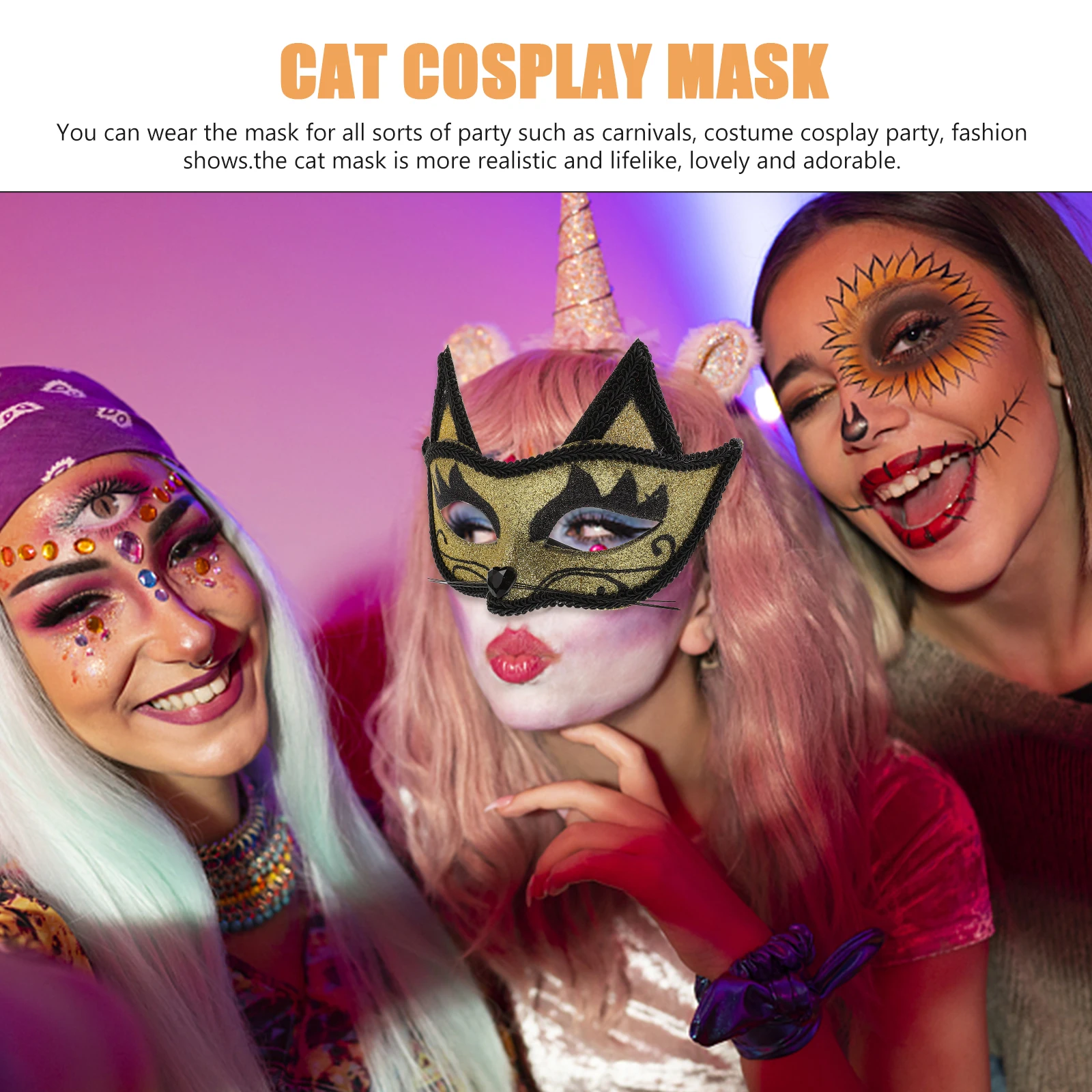 

Realistic Cat Costume For Women Halloween Party Cosplay Animal Face Masquerade Decorative Accessories Costume Party Supplies