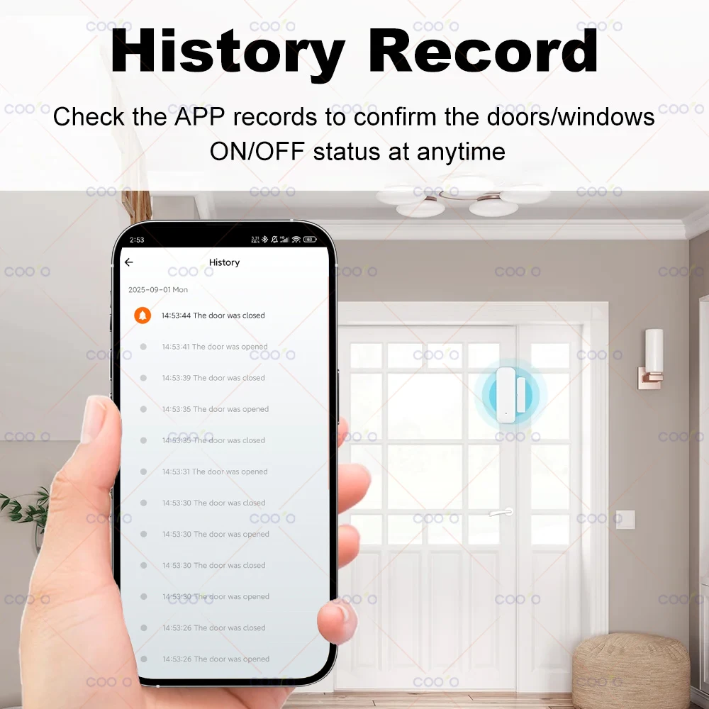 Tuya Zigbee 3.0 Door Window Sensor Smart Security Alarm Open Closed Detectors Home Anti-theft Door Contact Sensor App Control
