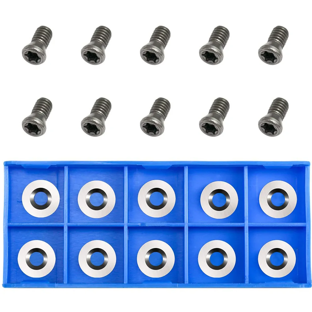 

10pcs Solid Carbide Inserts for For woodworking 12mm Diameter Round Blades Suitable for Various Turning Applications