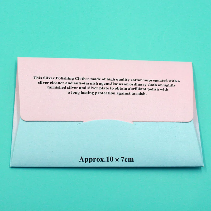 100pcs 10X7cm Pink Gradient Color Packaging Silver Polish Cloth Gold Silver Deerskin Velvet Jewelry Wiping Cleaning Tools